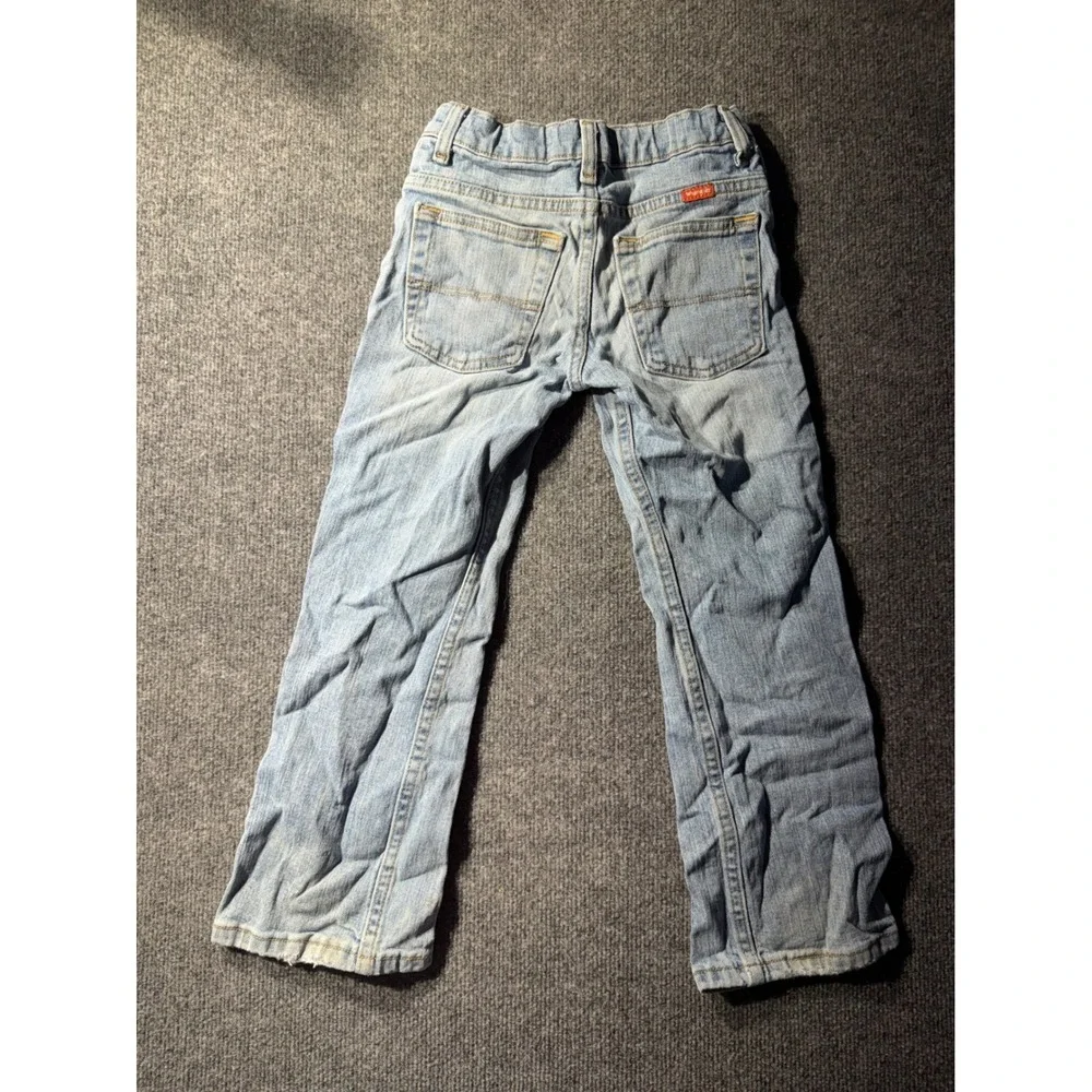 Cat & Jack Boys Size 7 Regular Light Wash Stretch Denim Jeans Adjustable Waist